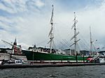 Das Museumsschiff Rickmer Rickmers im Hamburger Hafen