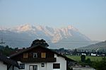 Blick von unserer Ferienwohnung in Farchant auf die "Garmischer Hausberge"